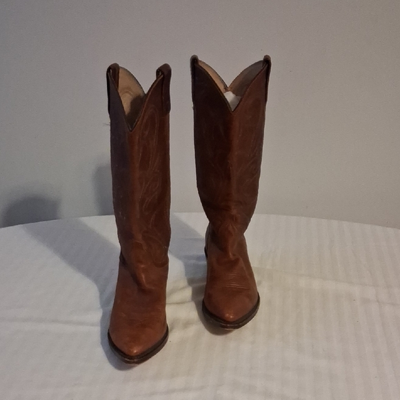 Dan Post Shoes - Dan Post Brown Leather Cowboy Boots Womens Size 8